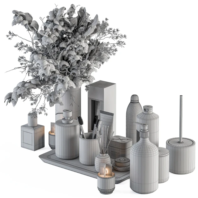 Bathroom accessory Set with Dried Plants Set 20 — Descargar