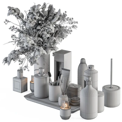 Bathroom accessory Set with Dried Plants Set 20 — Ver 6