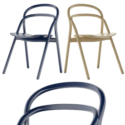 Hem Udon Chair Beech, Blue and Green Color — Ver 2