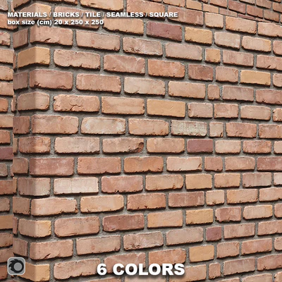 Material (seamless) - brick, tile set 12 — Ver 1
