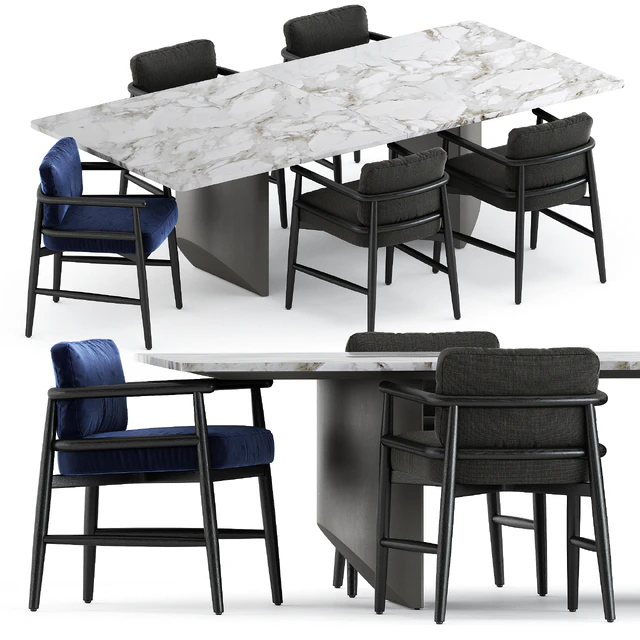 Teresina chair by Meridiani and Wedge Table by Minotti — Скачать