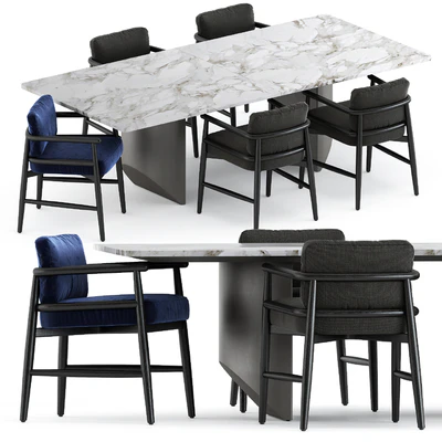 Teresina chair by Meridiani and Wedge Table by Minotti — Вид 1