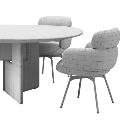 Vivienne Chair & Nico Table 02 by Minotti — Ver 6