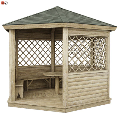 Garden Gazebo made of wood 02 — Ver 1