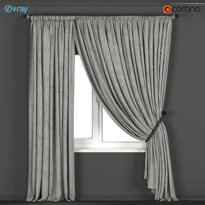 Dark curtains with a garter on the rope and tulle. — Ver 2