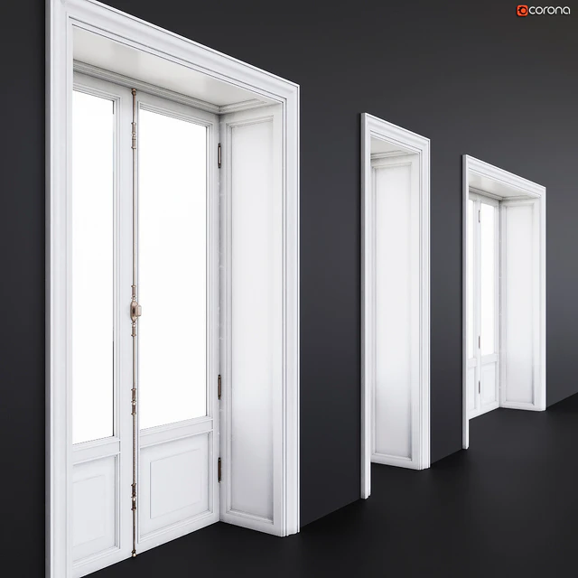 Wooden classical balcony doors — Descargar