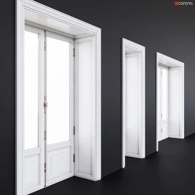 Wooden classical balcony doors — Ver 3