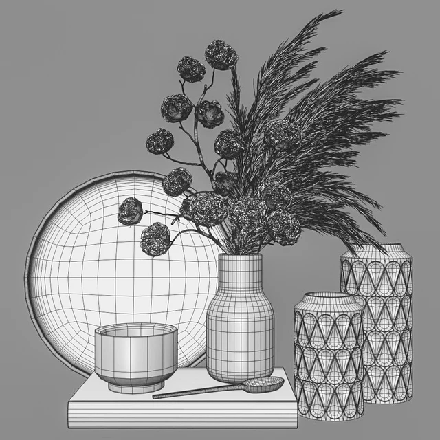 Decoration Set 22 Cotton and Vase. — Descargar