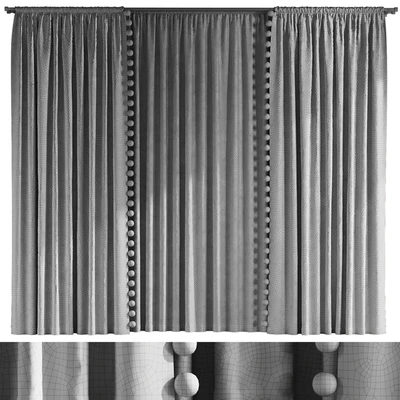 Curtains with pom-poms for the nursery — Ver 4