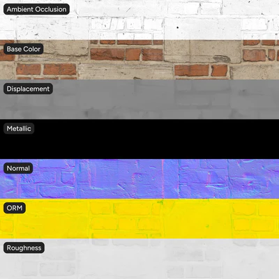 worn brick and concrete checkerboard wall texture — View 6