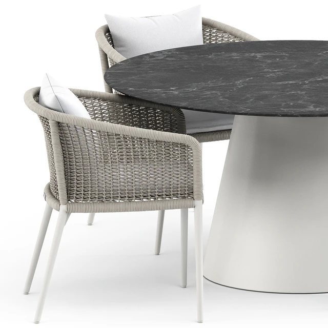 knot armchair and cone ii dining table round 140 by janus — Descargar