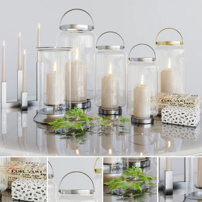 Fascinating candlesticks with candles and decor — Ver 1
