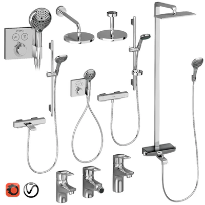 HANSGROHE Set 4 | Ecostat | Raindance | Novus Loop | with adjustable watering can — Ver 1