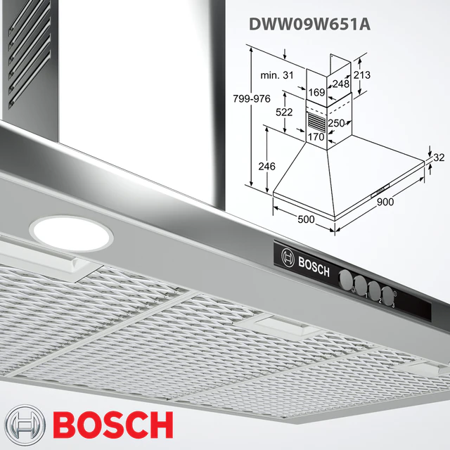 BOSCH 90 cm Canopy Rangehood — Descargar