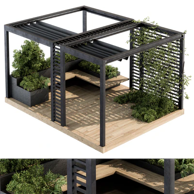 Roof Garden and Landscape Furniture with Pergola 05 — Вид 1