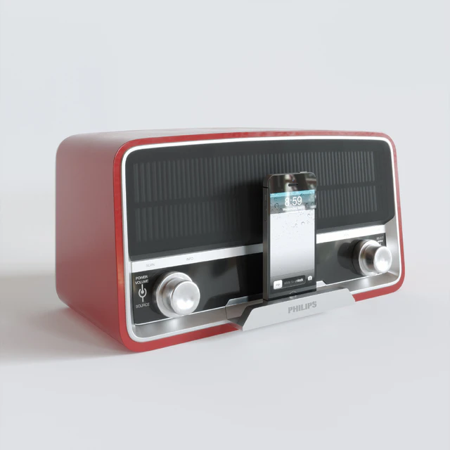 Philips radio receiver in retro style + iphone5s — Descargar