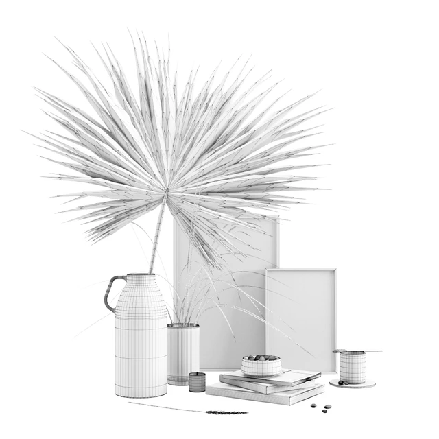 Decorative set with dryed palm — Descargar