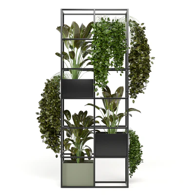 indoor plants in rusty concrete pot on metal shelf - Set 122 — Ver 6