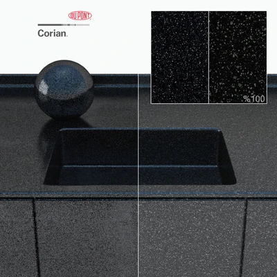 Dupont Corian Kitchen Countertops Black 2 — Ver 3