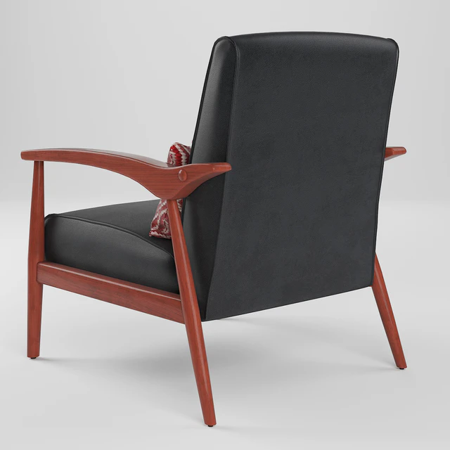 Black Bonded Leather Arm Chair — Скачать
