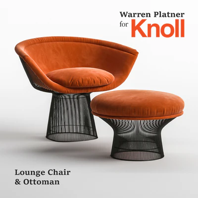 Warren Platner Lounge Chair & Ottoman for Knoll — Ver 1