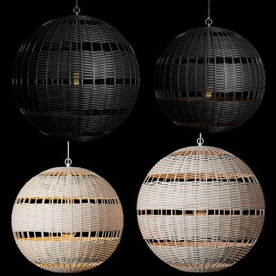 RH Montauk rattan round pendant — Вид 5