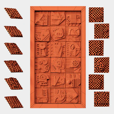 Panel decorative cube square n3 / Panel decorative from cubes square # 3 — Ver 7