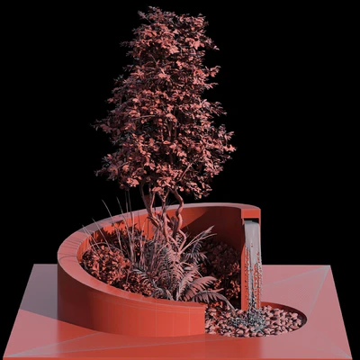 Landscape Furniture with Fountain - Architect Element 08 — View 5