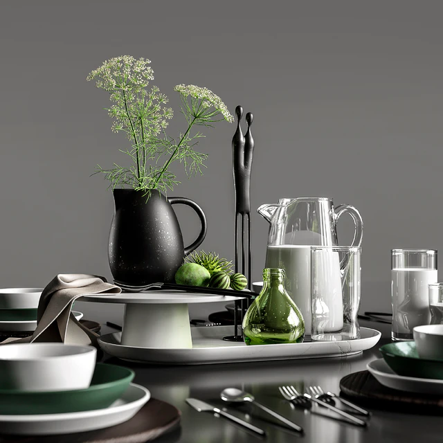 Table setting in white colors — Descargar