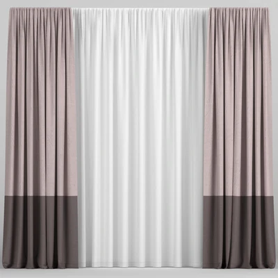 Two-tone curtains with tulle. — Ver 1