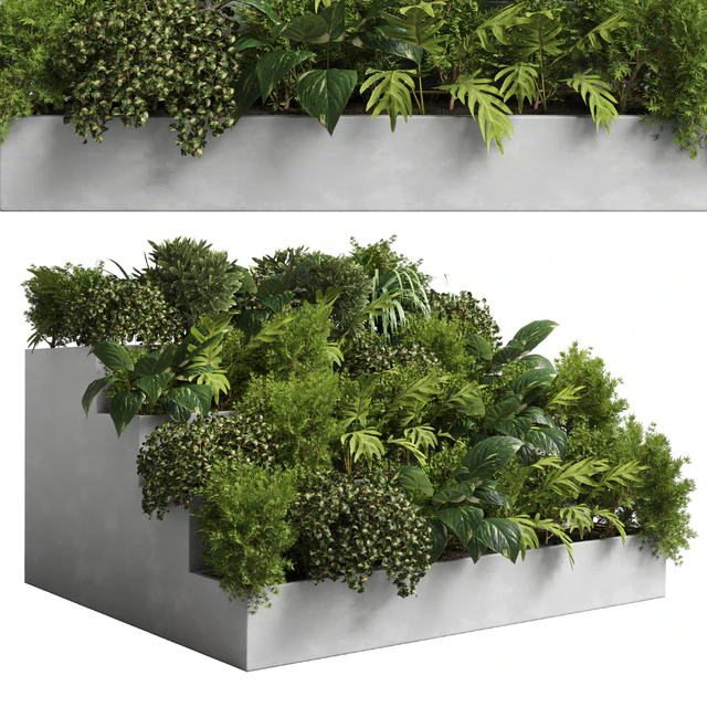 collection outdoor plant 22 - stairs concrete vase — Скачать