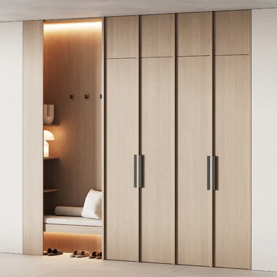 541 hallway zone 14 minimal modular wardeobe with seating niche — Ver 6