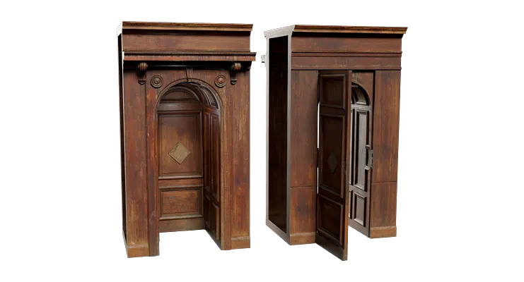 historic palace interior door wood set 001 — Descargar