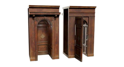 historic palace interior door wood set 001 — Descargar