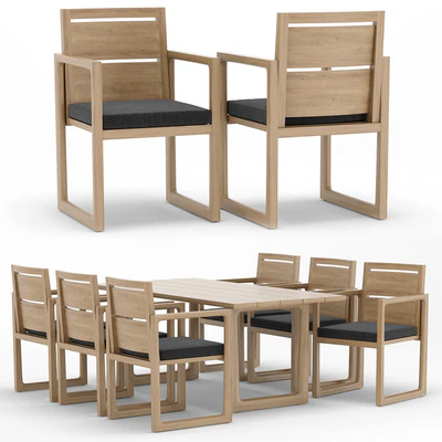RH Outdoor Navaro restangular table-chair — Ver 1
