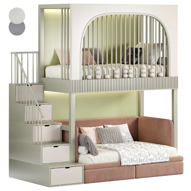 Designer two-level bed Kids room 09 — Descargar