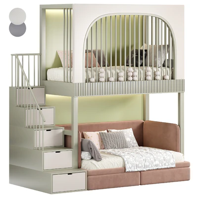 Designer two-level bed Kids room 09 — Ver 1