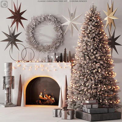 240 happy new year 04 christmas tree mono 01 light CORONA — Вид 1