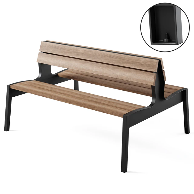 Vera Park Benches with litter bin Crystal by mmcite — Descargar