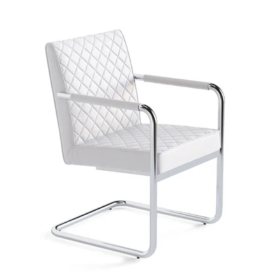 Zuo Quilt Modern Dining Chair in White — Вид 4