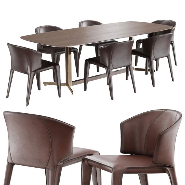 Dining set natuzzi atta chair C016 campus table T188 — Скачать
