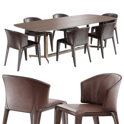 Dining set natuzzi atta chair C016 campus table T188 — Вид 1