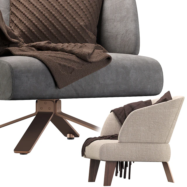 Minotti armchair reeves small — Descargar