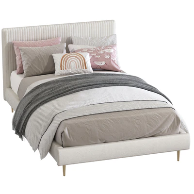 Roar / Rabbit Pleated Upholstered Bed 218 — Ver 6