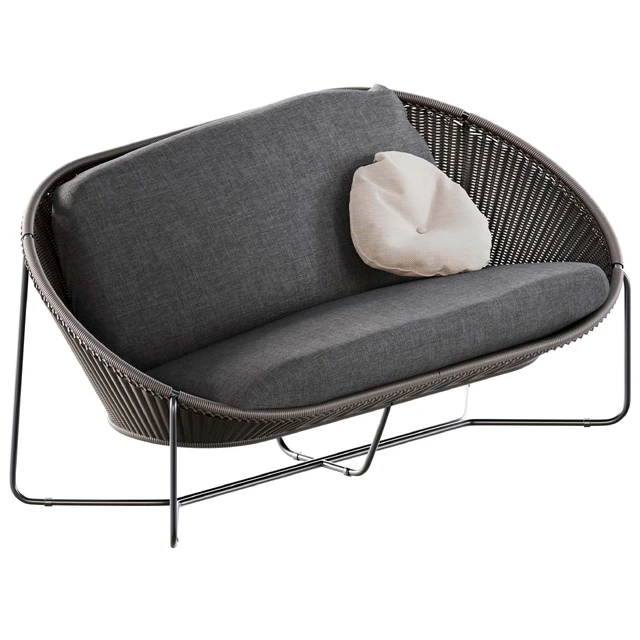 Morocco Graphite Oval Loveseat Crate and Barrel — Descargar