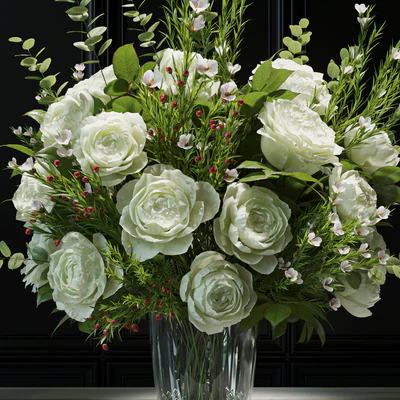 Flower Set 042 white rose wax flower — Вид 3