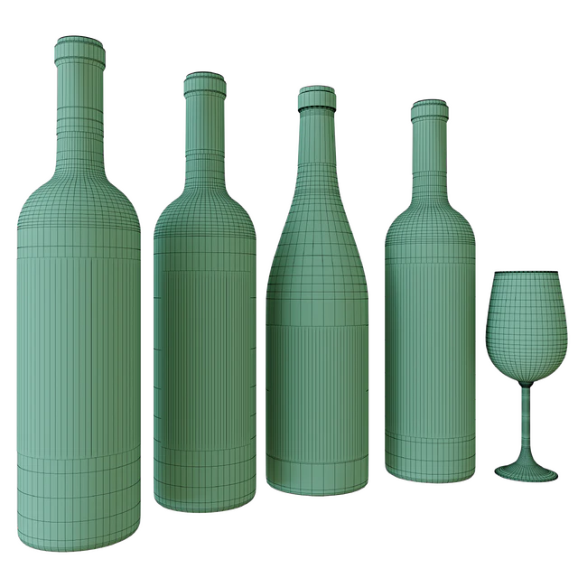 wine bottle set 6 — Скачать