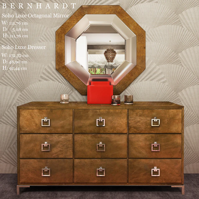 BERNHARDT Soho Luxe Dresser / Soho Luxe Octagonal Mirror — Descargar