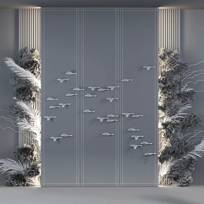 Decorative panel Birds Gold 5 — Ver 2