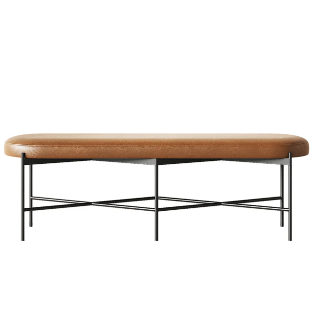 Pottery Barn Maison Leather Backless Bench — Descargar
